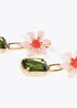 Pendiente joya flor y cristal VERDE-ROSA LOLA CASADEMUNT