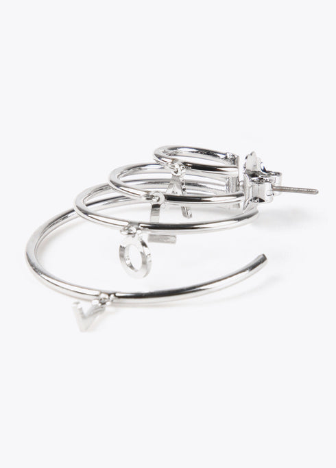 Pendiente cuatro aros escalados Lola Love PLATEADO