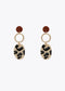Pendientes pendant con pieza print MARRON - CRUDO LOLA CASADEMUNT