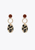 Pendientes pendant con pieza print MARRON - CRUDO LOLA CASADEMUNT