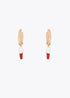 Pendientes de Aro con Charms de Coral y Perla