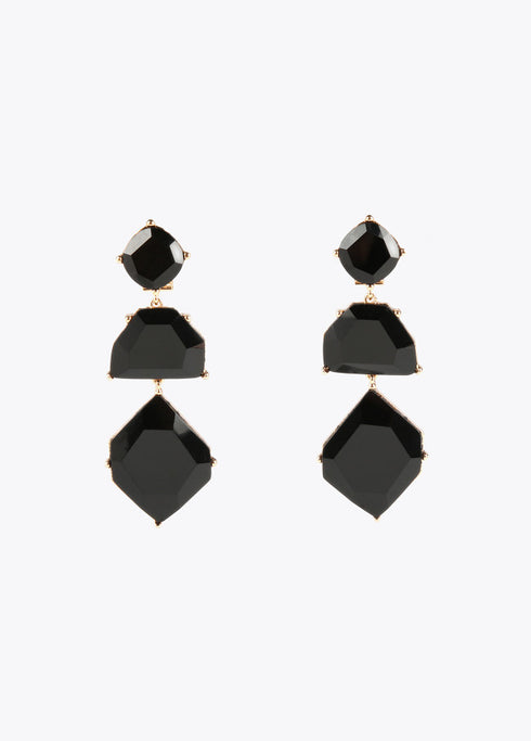 Pendientes piezas geometricas METAL-NEGRO