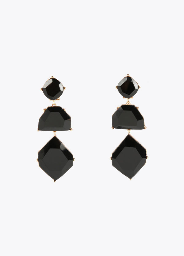 Pendientes piezas geometricas METAL-NEGRO