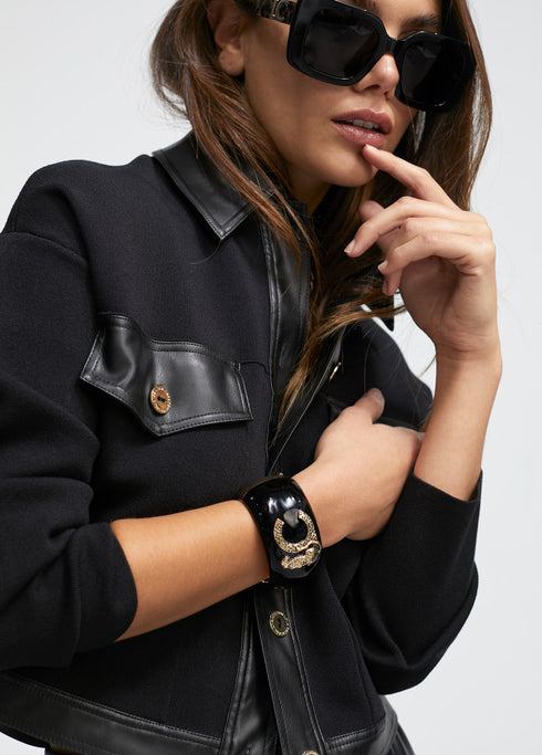 Pulsera lacada con LC METAL-NEGRO