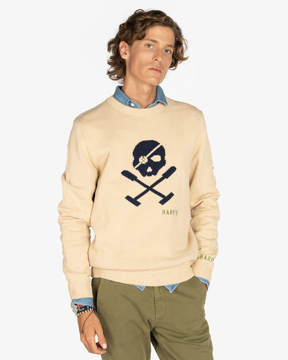 Jersey H&N Skull Beige