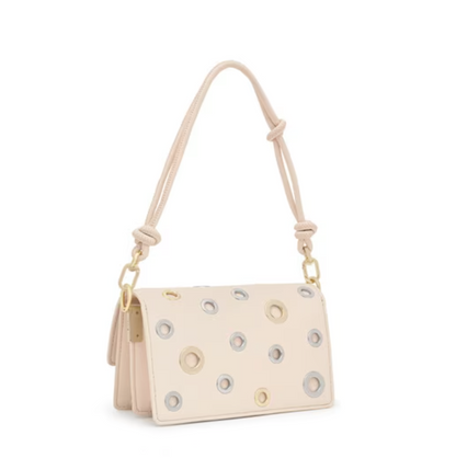 Bandolera pequeña beige Audree Eyelets