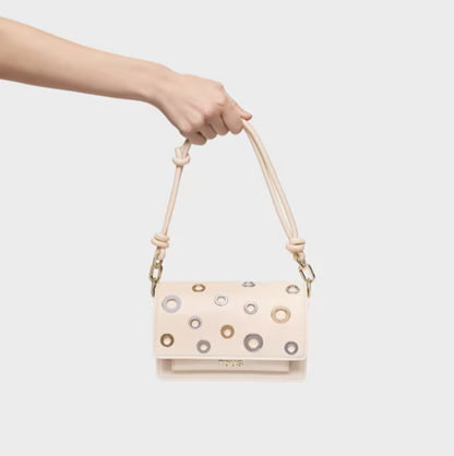 Bandolera pequeña beige Audree Eyelets