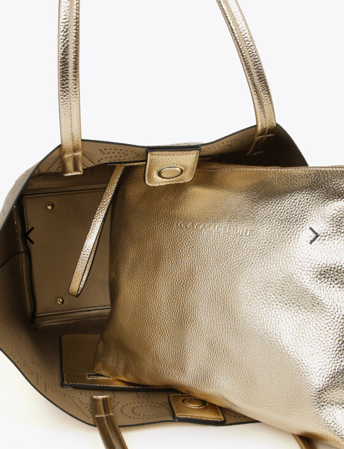 SHOPPER DORADO LOGOTIPADO Lola Casademunt