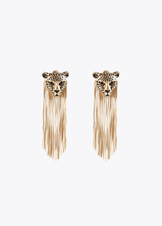 Pendientes LC Leopardo flecos