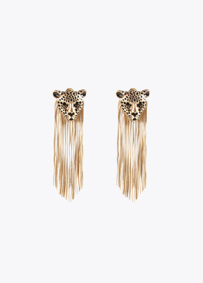 Pendientes LC Leopardo flecos