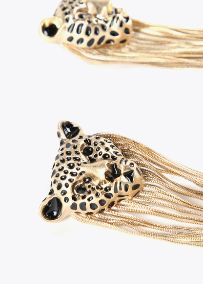 Pendientes LC Leopardo flecos