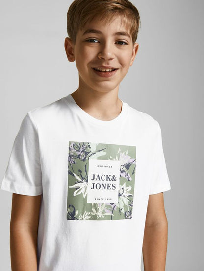 Camiseta Floral Blanco Boy
