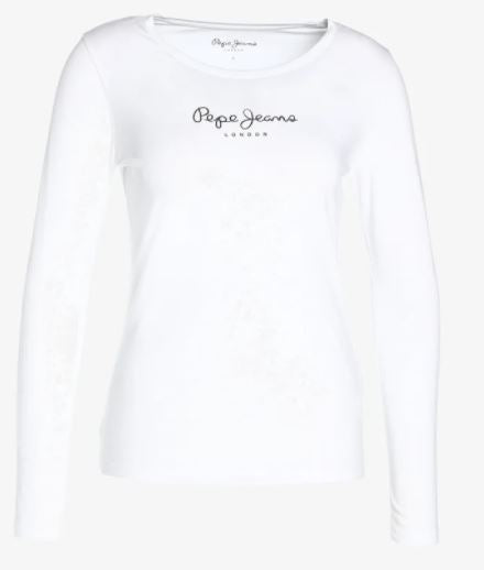 Camiseta manga larga Pepe Jeans mujer blanco.
