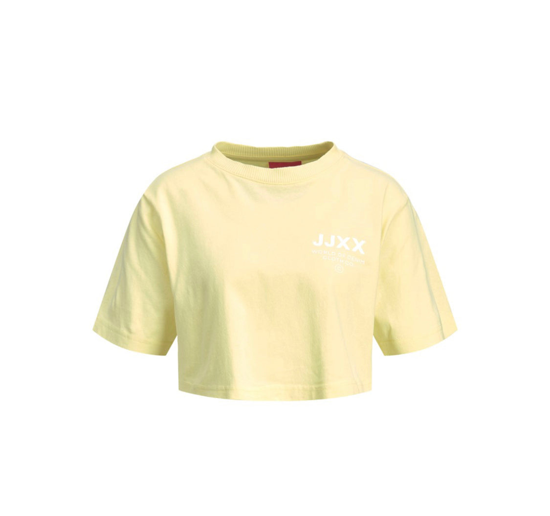 Camiseta cropped JJXX Amarilla
